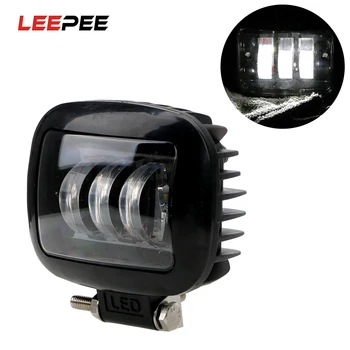 

LEEPEE LED Work Light For Car 4WD ATV SUV UTV Trucks Round Square DC 9V-36V Super Bright Moto Headlight 30W Auto Driving Lights