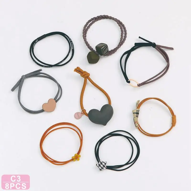 black hair clips 8/9/12/16/25PCS Pure and Fresh Sweet starry sky Series Maiden Elastic Hair Bands Ribbon Flowers Pentagram Rabbit ears Hair Clips bow hair clip Hair Accessories