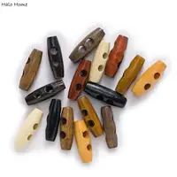 10pcs Olives Buttons 2 Hole Wood Toggle Sewing Craft DIY Accessory Compatible With Clothing Coat Jacket Blazer Bag 1
