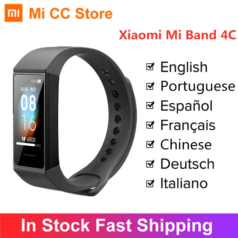Глобальная версия Xiaomi Mi Band 4C смарт Браслет фитнес трекер 1 08 &quotцветной экран BT5.0 USB