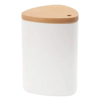 

Plastic Toothpick Holder,Toothpicks Holder with Bamboo Lid Simple Desktop Toothpicks Dispenser Jar Box