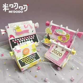 

2 Usage Typewriter Rolodex Memory Dex Holder Cutting Dies 2020 Stencils for DIY Scrapbooking Midodo New Metal Cutting Dies