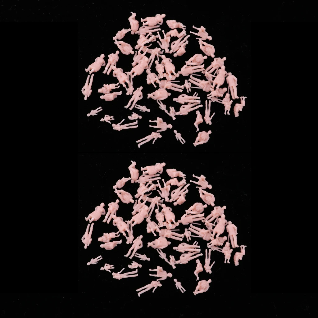 120pcs 1:87 HO Scale 15mm Human Unpainted People Figures ,Railway Street Models Sandtable Accessories