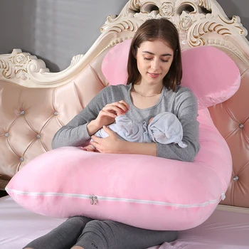 

70*130 cm Big Size Pure Cotton Fabric Multifunction Pregnancy Pillow Case Cotton Comfort Soft Cover U-Type for Maternity Women