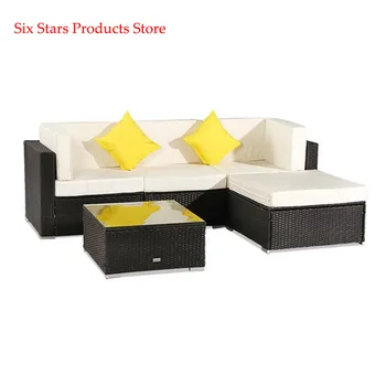 

Oshion 5 Pieces Patio PE Wicker Rattan Corner Sofa Set Modular garden sofa Rattan Sofa Outdoor Sofa