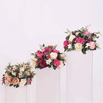 

Free Shipping Wedding Flower Supplies Silk Peony Artificial Flower Row Decoration Romantic Arch Backdrop