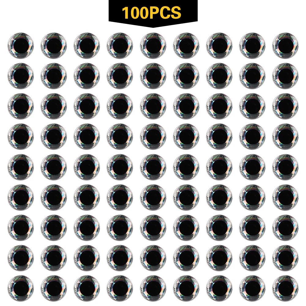 

Lixada 100pcs 3D Epoxy Fishing Eyes Pupil Fishing for Making Fishing Bait de pesca Fly Tying Streamers Lures Crafts 3mm-12mm