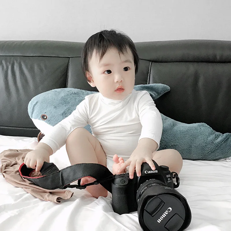 

New Base Solid Color Modal Winter Neck minkymom Underwear 2019 Girls and Boy Cotton Mock T-shirt