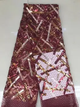 

2019 New Arrives Swiss Voile Net Lace Fabric Fashion African Sequins With Bead For Party Or Evening Dresses Pure White