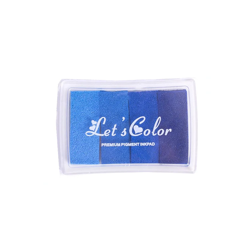 DIY Creative Big Ink pad tool 6 Colors set Gradients Rubber Roller Self-Inking Stamps for Scrapbooking/Card making Decorations - Color: Blue