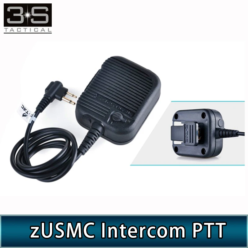 Fone de Ouvido Softair Acessório Zusmc Intercom Ptt Tático Push to Talk Midland z Tac
