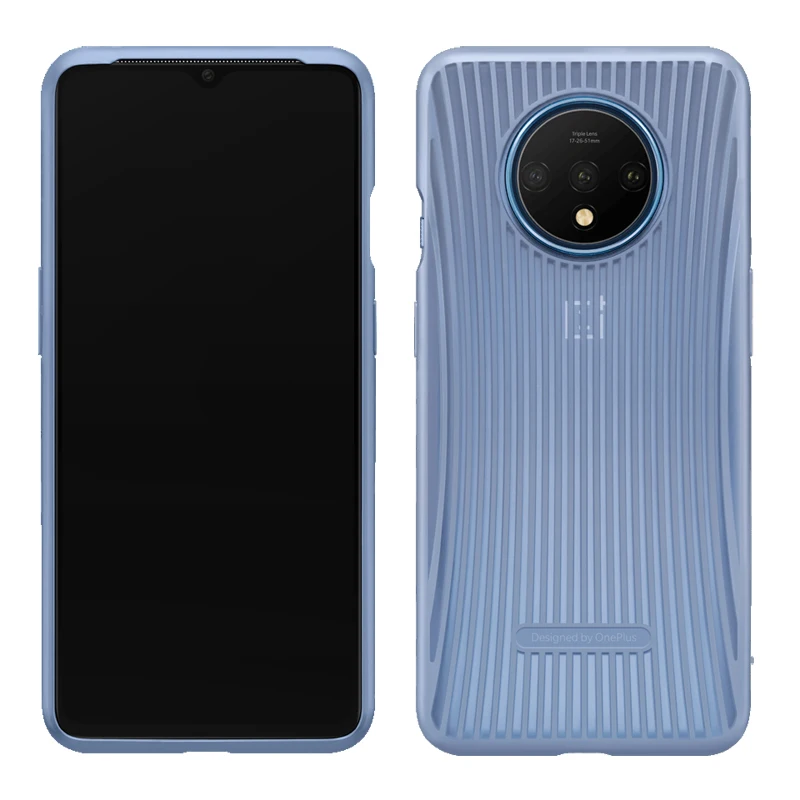 HD1903 Официальный чехол Oneplus 7T(оптовые цены) Oneplus 7T Pro силиконовый нейлоновый чехол с песчаником Karbon - Цвет: Cushion Bumper(Blue)