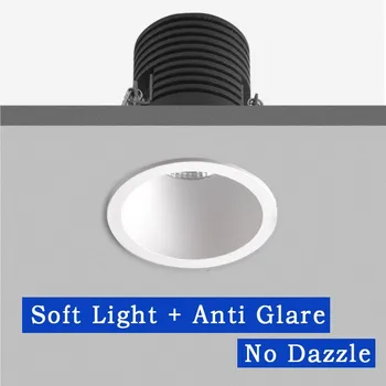 

New Embedded Narrow Frame Led Spot Deep Anti Dazzle Cob Small Hole Light Hotel Downlight 3w 6w12w Ceiling Living Room Lamp Spot
