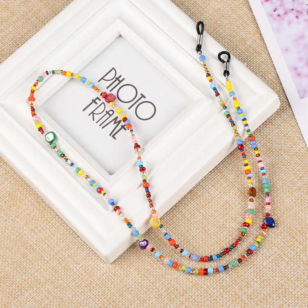 1PC Fashion Sweet Women Glasses Chain Colored Beaded Eyeglass Lanyard Anti Slip Sunglasses Strap Spectacles Cord Accessories - 3
