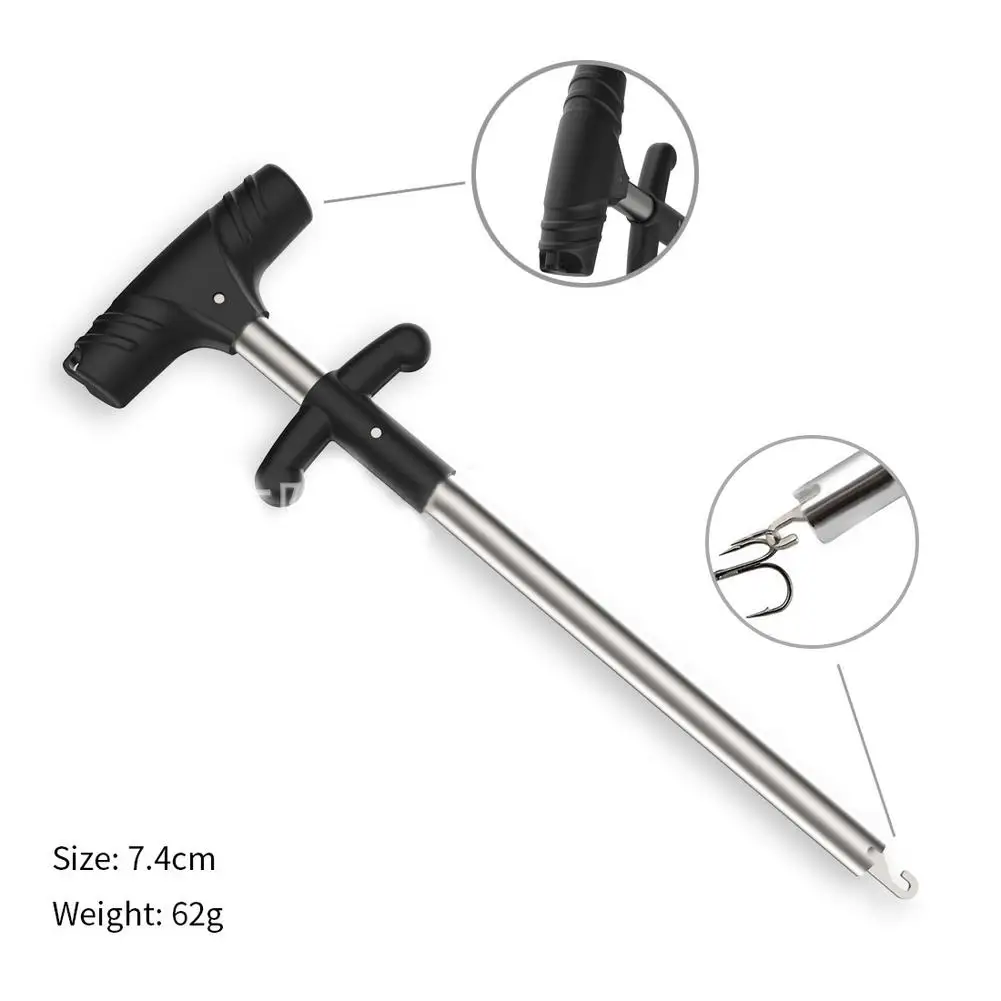 

T Type Portable Aluminium Fish Hook Removal Tool Aluminum Fish Hook Remover Extractor Puller Squeeze Out Hook Fish Tools