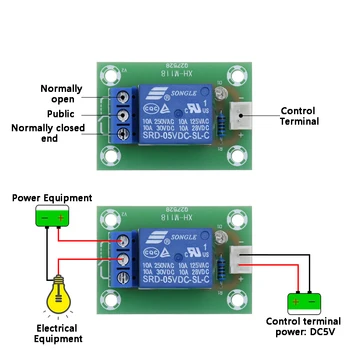 

Relay Module 12V 24V 5V Power Supply Output 1 Normally Open Normally Closed 10A Wire Feeding