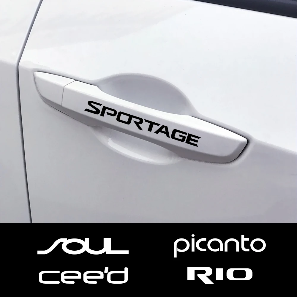 

4PCS Car Door Handle Stickers For Kia Sportage 3 4 QL Rio 3 4 K2 Optima Sorento Picanto Ceed Forte Cadenza K9 Soul Accessories