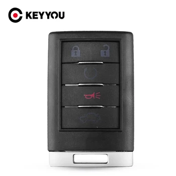 

KEYYOU Remote Car Key Shell Fob Blank Case 5 Button For Cadillac Escalade ESV EXT ATS SRX STS CTS Auto Keyless Entry Replacement