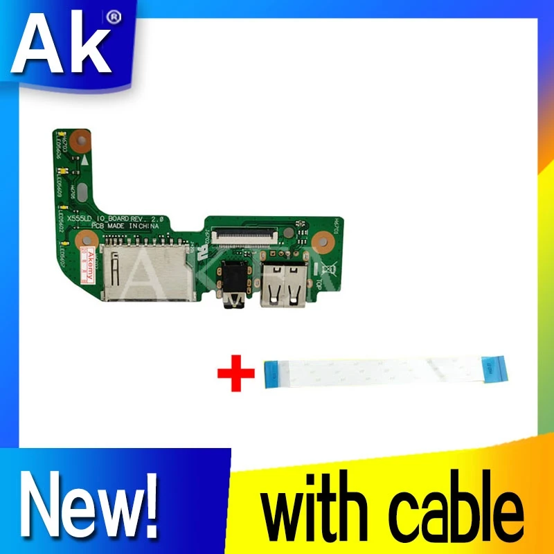 Новый оригинальный с кабелем для For Asus X555 X555L X555LD X555LD_IO USB аудио кард ридер плата REV:
