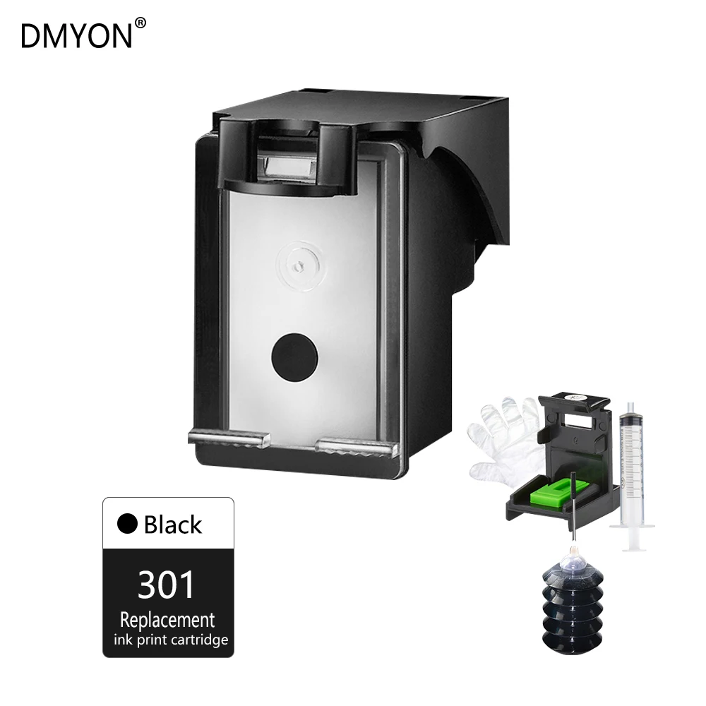

DMYON Compatible 301XL Black Refill Ink Cartridge Replacement for HP 301 for Deskjet 1000 1050 2000 2050 2510 3000 3054 Printer