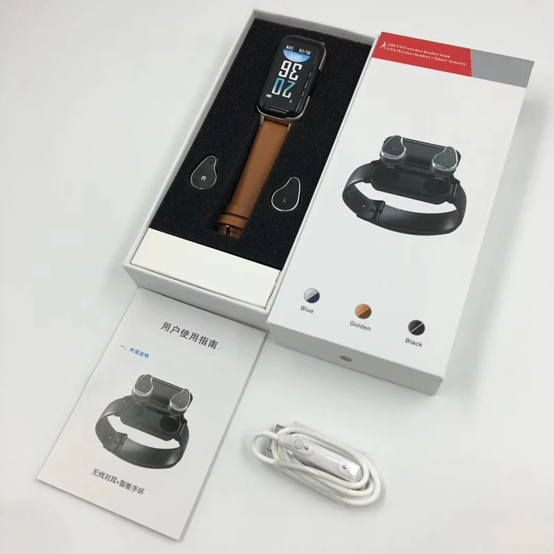 T89 наушники-вкладыши TWS с Smart бинауральные гарнитуры Bluetooth 5,0 наушники Фитнес браслет Heart Rate Monitor Спортивные часы гарнитуры «2 в 1»
