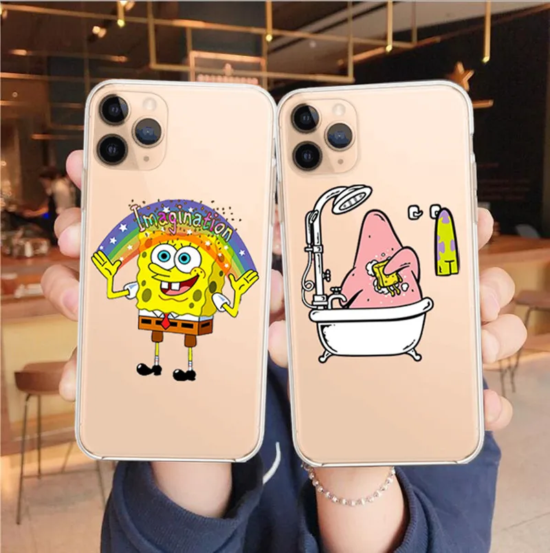 

Funny Spongebob Piestar Case For iPhone 11 pro MAX XS XR 6 6S 7 8 Plus 5 5S SE Soft silicone Phone Cove case