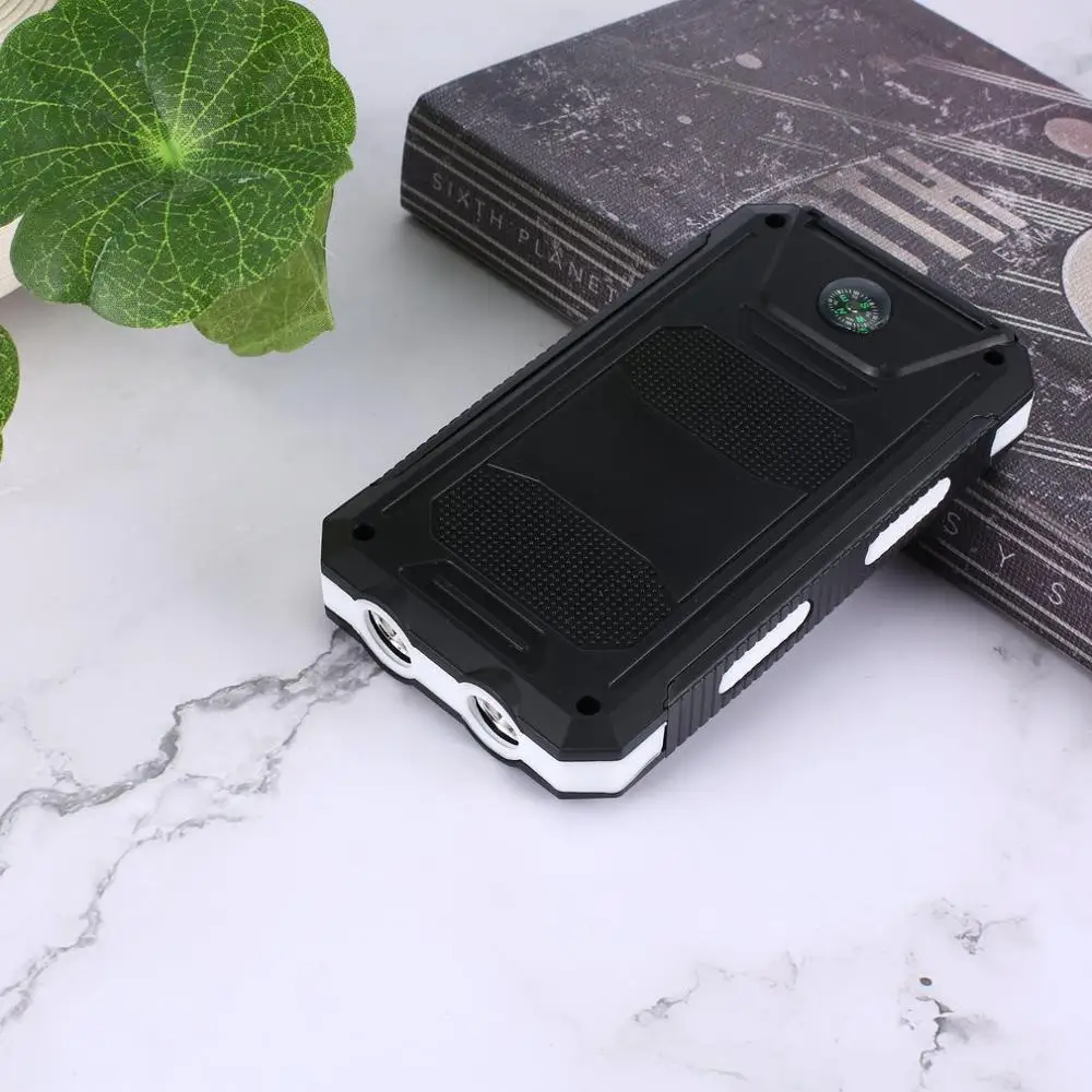DIY чехол для солнечной батареи 2 usb порта Внешнее зарядное устройство чехол для аварийного наружного кемпинга путешествия с компасом power ban - Цвет: white