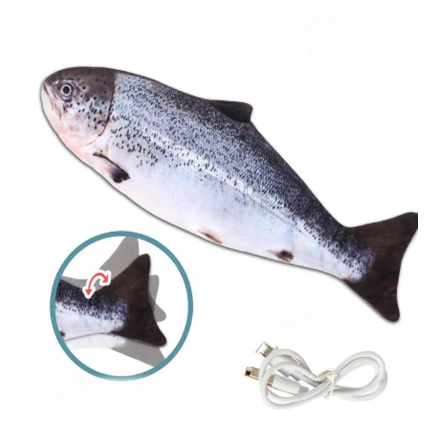 VAIZIQ Flopping Fish Electric Moving Dog Fish Toy，Realistic Flopping Fish  Rocking Dog Toy, Dog Toys Interactive Pet Toys for Dog Exercise，Small and