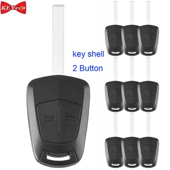 

KEYECU 10pcs for Vauxhall Opel Astra Corsa Agila Meriva Insignia Zafira B Remote Key Shell Case Fob 2 Button HU100 Blade