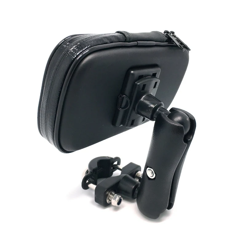 Bicycle Motorcycle Mobile Phone Holder Bag 360 Rotatable Handlebar GPS Bracket PVC Touch Screen Bike Phone Mount Stand Support