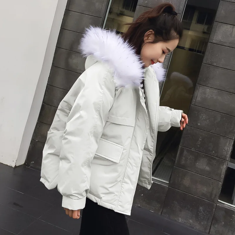 

Cotton-padded Clothes Women's Short 2018 Bread New Style INS Cotton Coat dong zhuang fu Adult BF Students Cotton-padded Jacket E