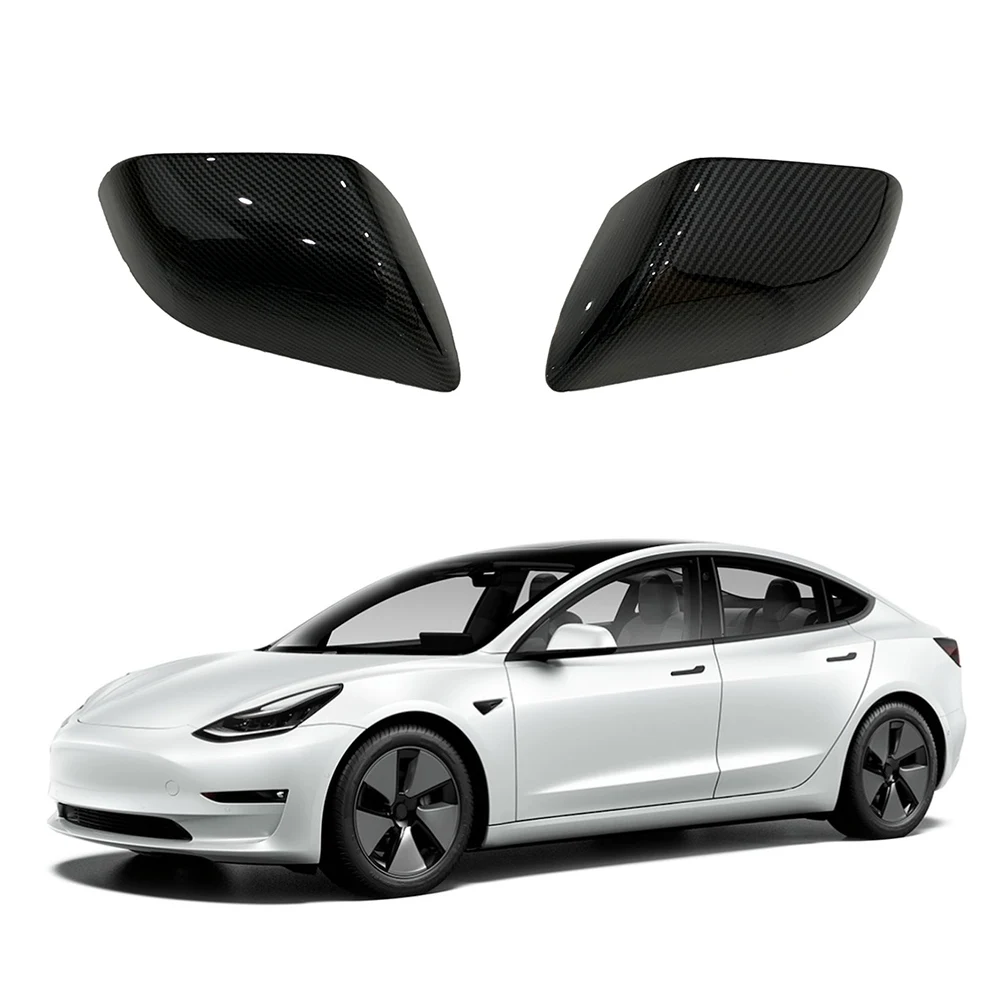 Mirror Cover For Tesla Model 3 2017 2021 Carbon Fiber Style Car Side