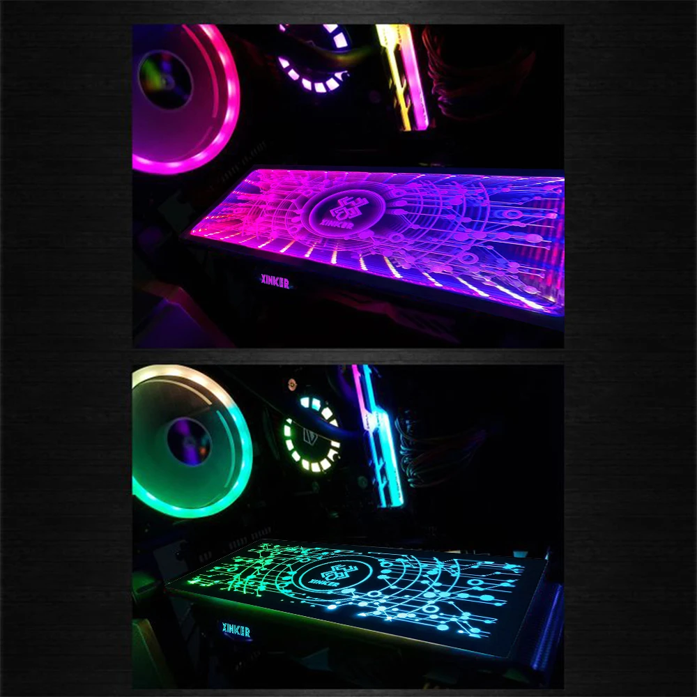 

Customized Colorful Graphics Card Backplate Iridescence Chassis Personal Light Board PC Case Side Panel Graphic Cards Case