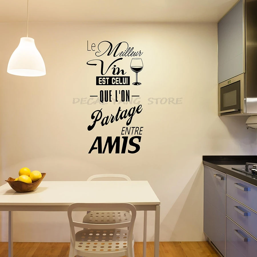 French Wine Quote Wall Decal Citation Vinyl Wall Sticker Kitchen Western Restaurant Removable Goblet Wall Art Mural 1501 Wall Stickers Aliexpress