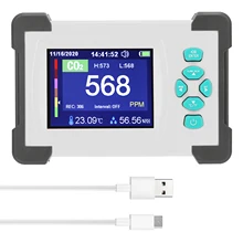 CO2 Detector Monitor Draagbare Kooldioxide Meter Met Opbergdoos Ondersteuning Genereren En Export Pdf Bestand Luchtkwaliteit Tester