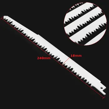 

5pcs Set 240mm 5 TPI Carbon Steel Reciprocating Saw Blade For Makita For Wood With Nails, Wood, Plywood, Plastic