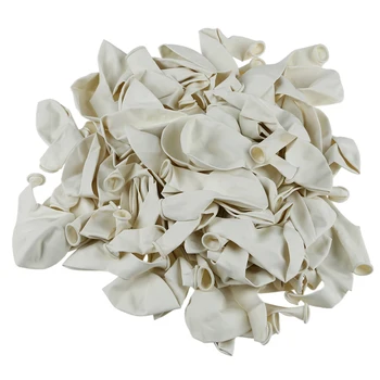

Plain White 12 Inches Helium Quality Latex Balloons - Pack of 100