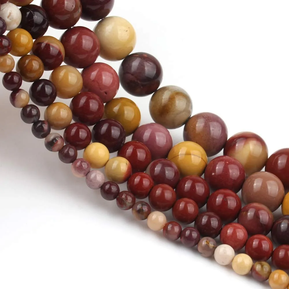 mookaite_Love Beads 天然石圆珠珠宝制作 38.10 厘米 4-6-8-10-12-14mm 半宝石珠 灰_6