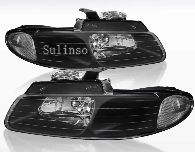 

Sulinso For Dodge Grand Caravan Chrysler Voyager Town&Country Black Clear Headlights 2pcs