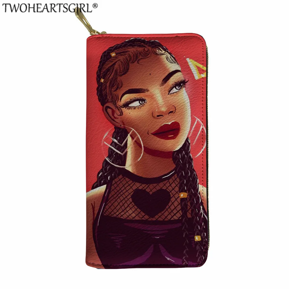Twoheartsgirl африканские девушки печатных женские кошельки из искусственной кожи кошелек женский клатч кошелек длинный держатель для карт женские сумки для денег - Цвет: YY2659Z21