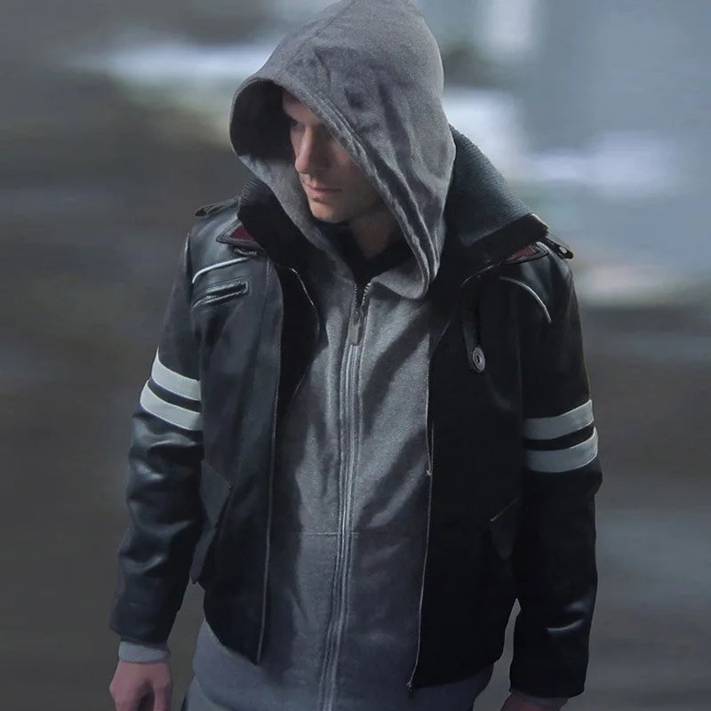 New Proto-type Alex Mercer Cosplay Costume Embroidered Jacket PU