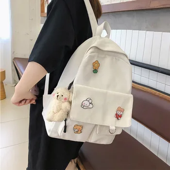 

Girls Backpack 2020 New Fashion Trendy Schoolbag Korean Harajuku Ulzzang Backpack Women's Large Capacity Bag QNSG