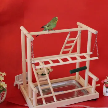 

Parrot stand large bird shelf game rack swing tray wooden ladder stand bar bird nest breeding box MJ707