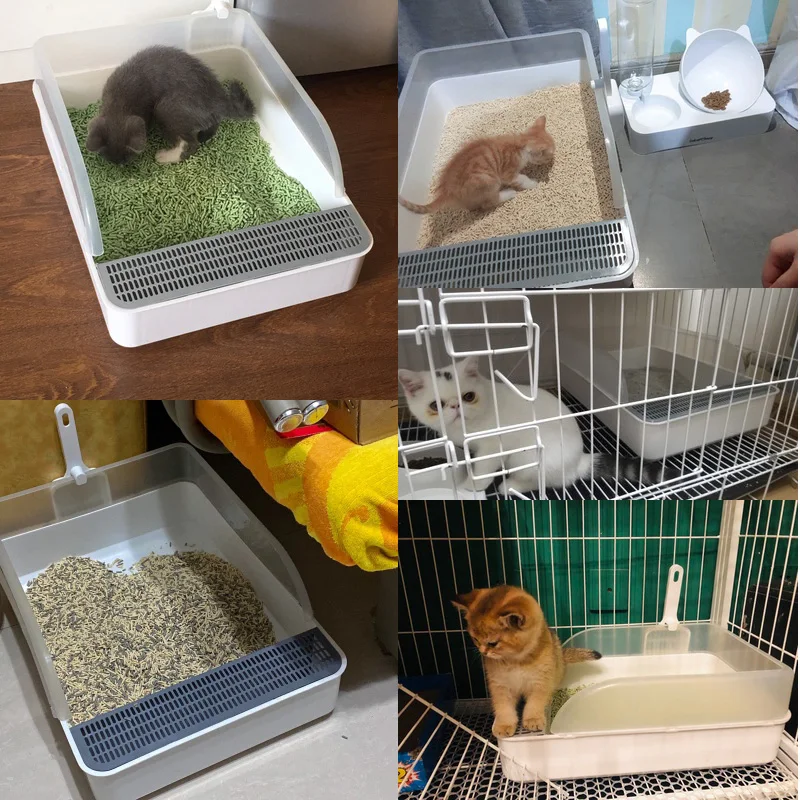 Cat Litter Pan Cat Litter Box with Cat Litter Scoop 49.5*36.5*18cm Cat Litter Pan Cat Litter Box with Cat Litter Scoop 49.5*36.5*18cm