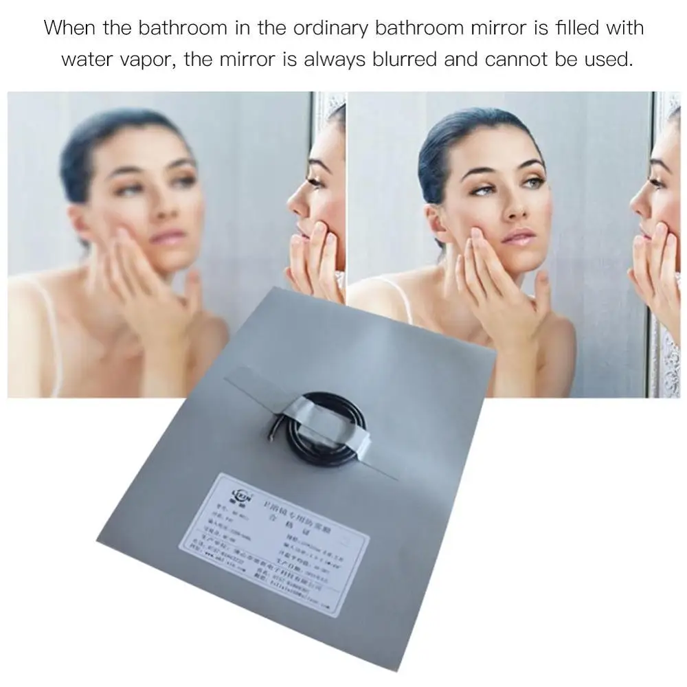 

Bathroom Mirror Shower Protective Film Anti Fog Clear Makeup Mirror Protective Electronic Heating Film Bathroom Accessories