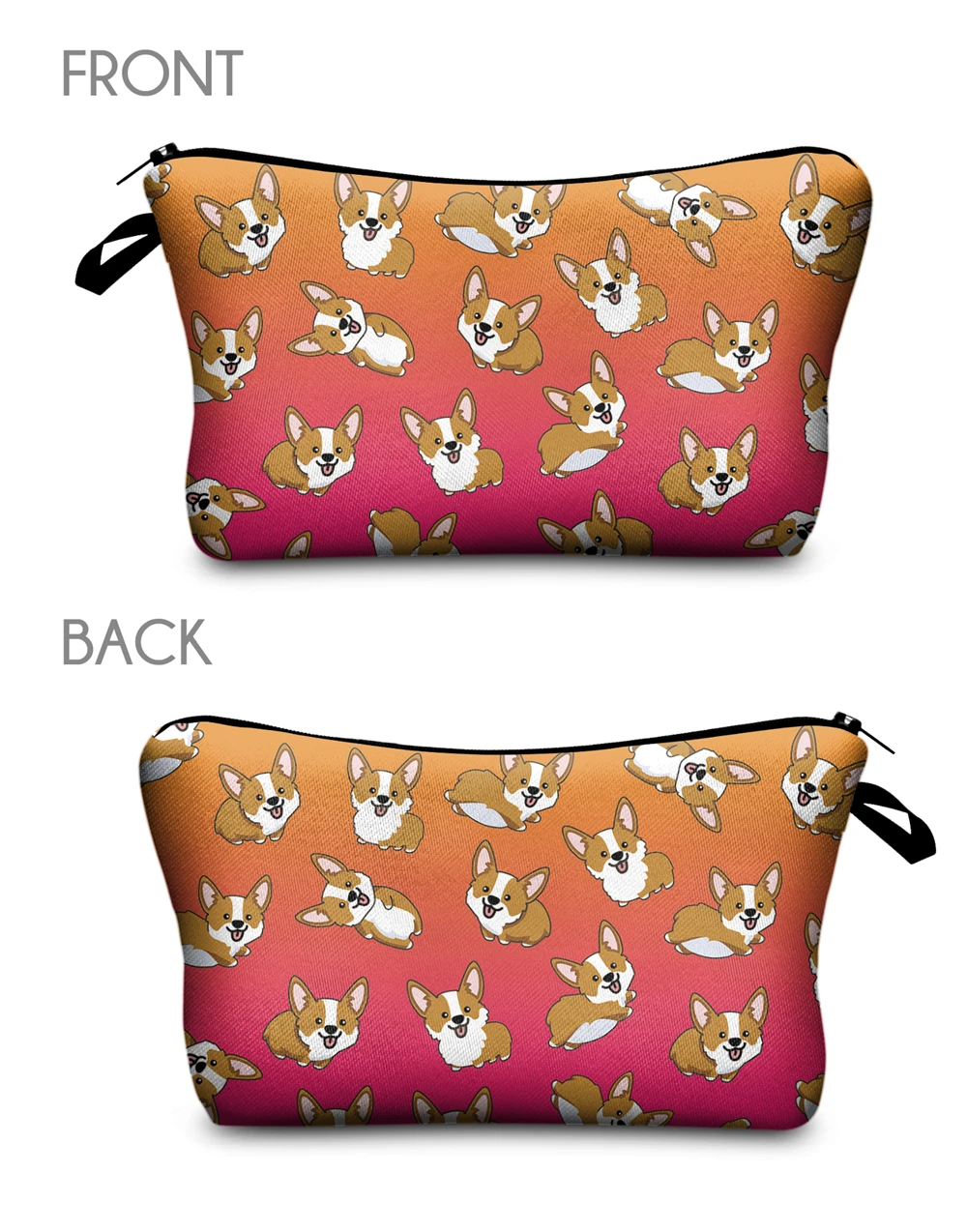 Who Cares косметички для женщин косметичка oiletry сумка Corgi оранжевый Омбре Печать Косметики Pouchs для путешествий косметичка