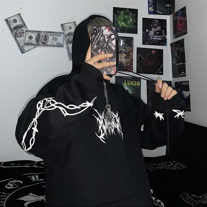 Черный Ins пуловер, свитшот с принтом Женские кофты японский Harajuku Ulzzang женский корейский кавайный милый одежда для женщин - Цвет: Черный