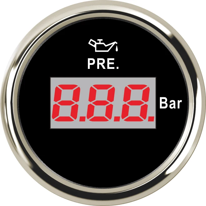 10 бар цифровой датчик давления масла 52 мм Датчик давления масла метров ЖК-дисплей Водонепроницаемый Подсветка для Авто Грузовик 10-184ohm - Цвет: 800-00149