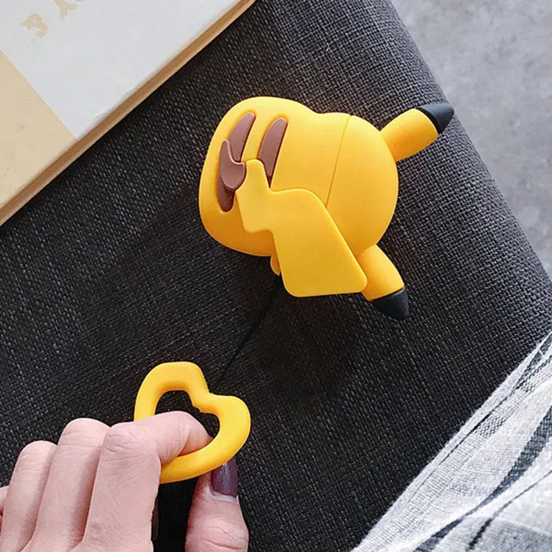 

Cartoon Cute Pikachu Back View Bluetooth Earphone Cover For Apple AirPods Silicone Cases