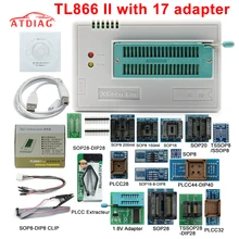 TL866II Plus COM 21 ADAPTADOR USB Universal Bios Programador/ECU Programador + adaptadores 1.8V nand flash 24 24 93 25 mcu